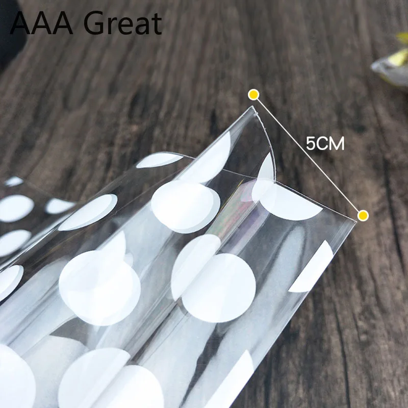 100 шт./лот пластиковая прозрачная целлофановая Подарочная сумка в горошек для