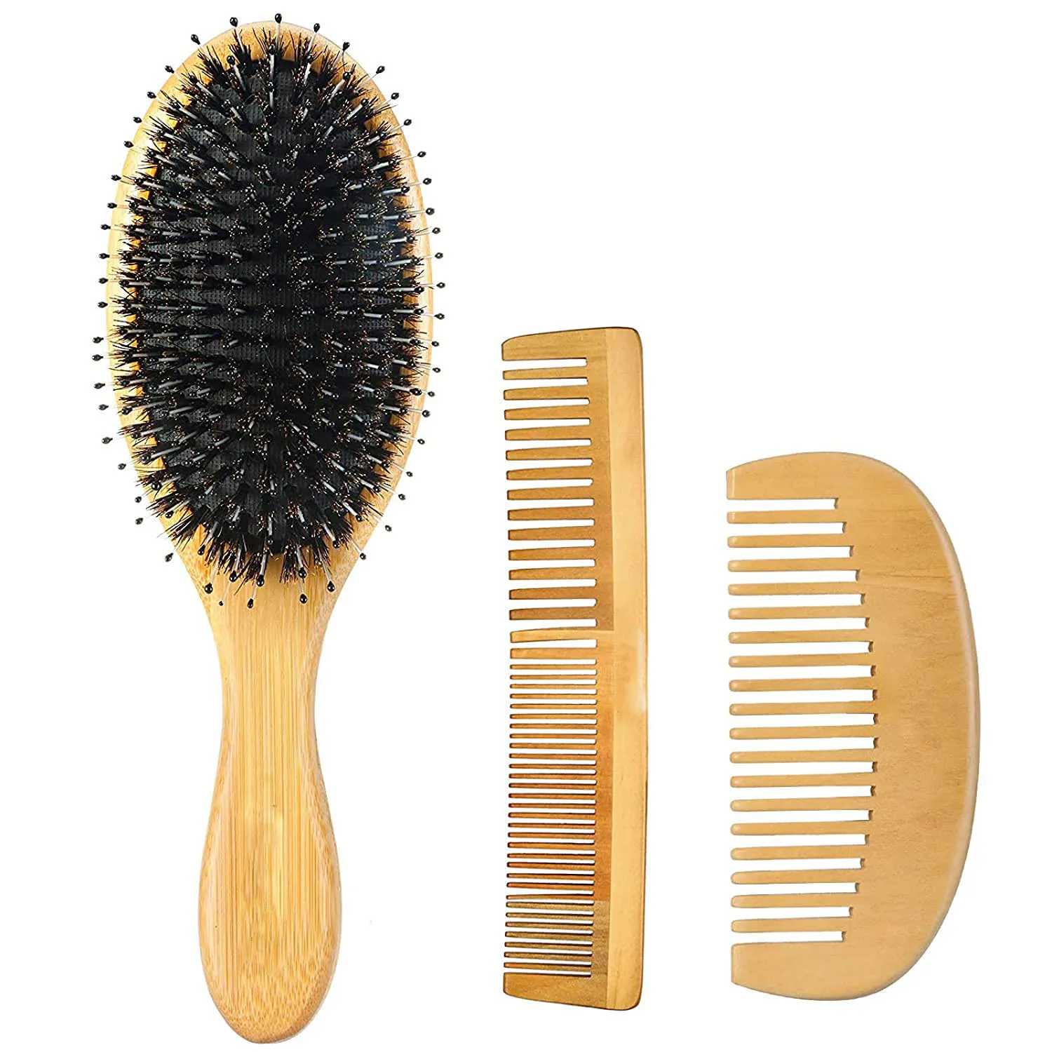 DREWTI 1 PCs Boar Bristle Hair Brush Wood Hair Comb Combination Barber Studio Hairdressing Set Head Massage Antistatic