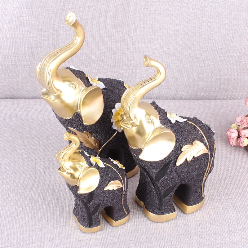 

Resin handicraft European pattern fortune elephant furnishing piece living room creative household christmas decorations