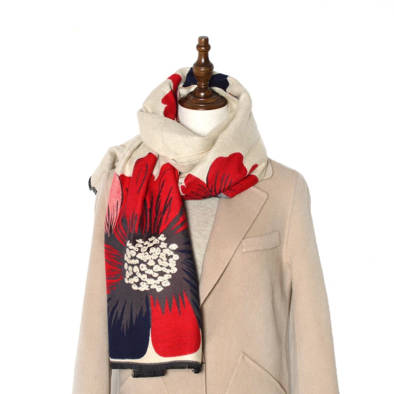 

Зимний кашемировый шарф, Женский дизайнерский роскошный брендовый теплый пашминовый шарф-одеяло, Женская шаль, Женский декоративный толстый фуляр