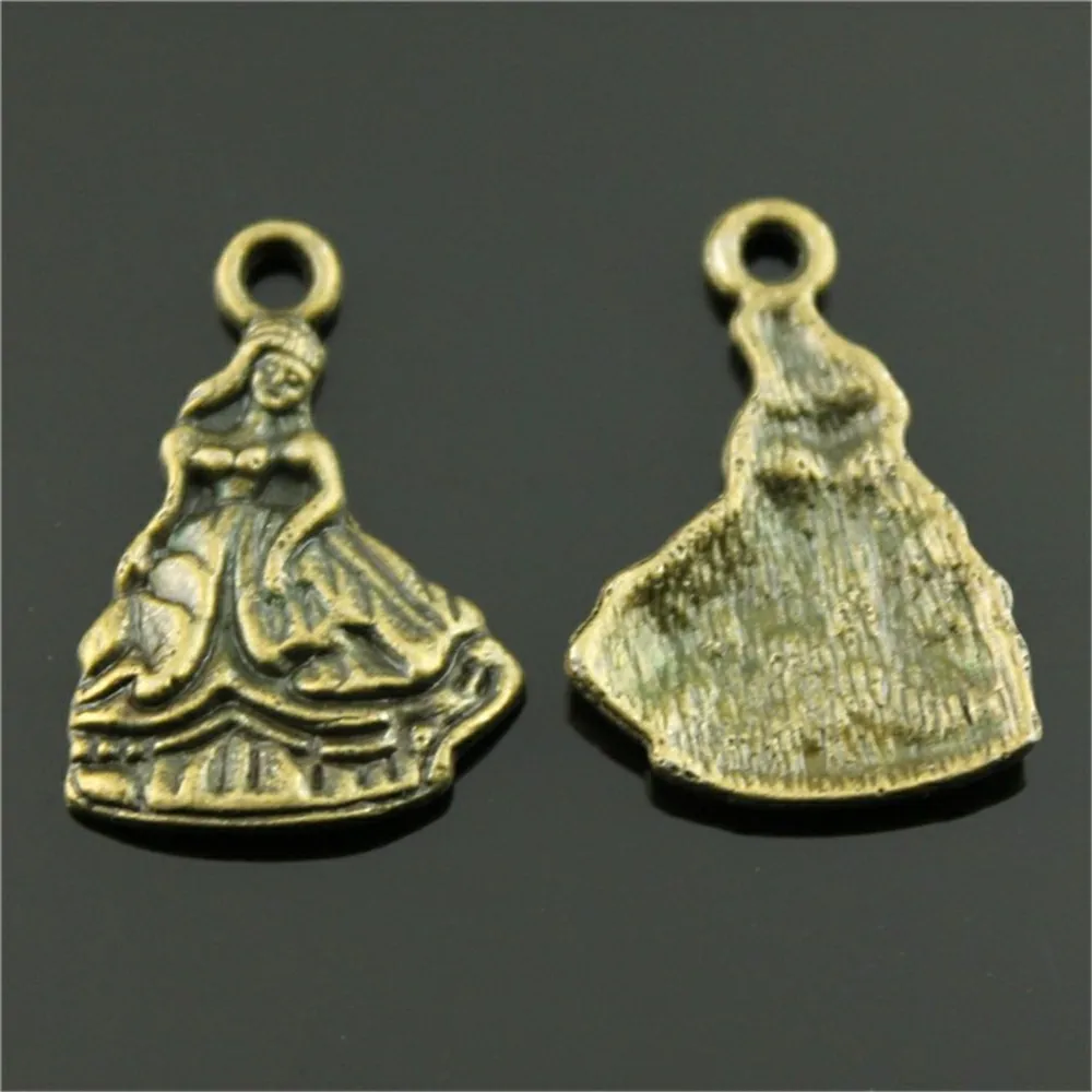 

10pcs Bride Pendant Charms DIY Jewelry Making Jewelry Finding Antique Bronze Color 21x15mm