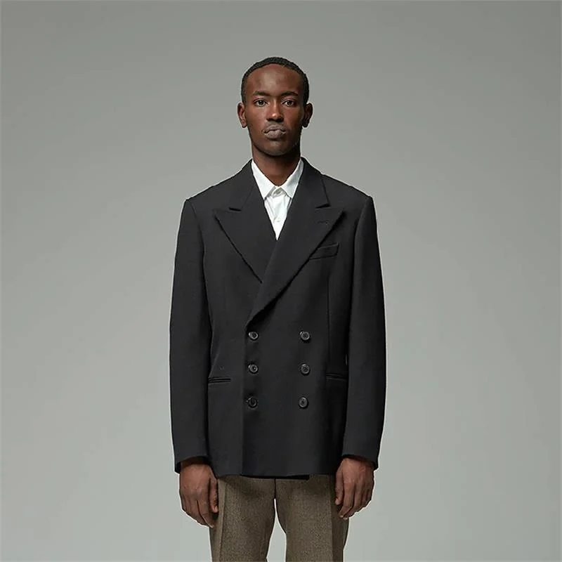 

Men's S-7XL!!2019 suit casual style double breasted lapel loose classic.