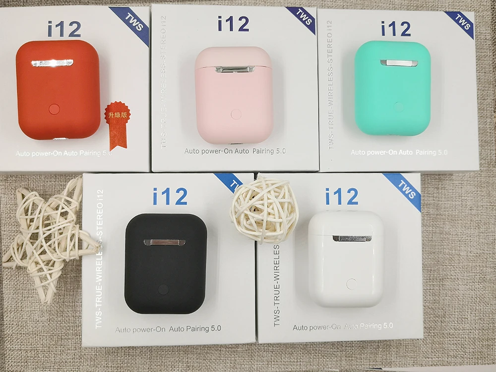 I12 TWS оригинальные матовые bluetooth Беспроводные наушники Bluetooth 5,0 Pop Up Touch Беспроводная гарнитура спортивные наушники