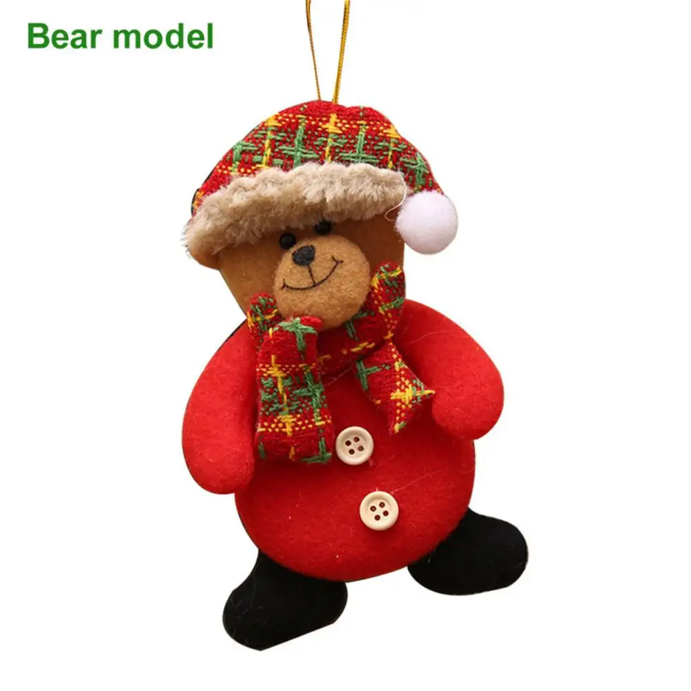 Hot Christmas Tree Hanging Ornaments Cloth Santa Claus Snowman Xmas Tree Toy Doll Hang Decoration Christmas Decorations for Home - Цвет: I