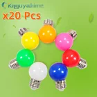 20 шт. =(K)= цветная светодиодная лампа E27, 3 Вт, лампа с круглым светом, переменный ток, 220 В, SMD 2835, RGB, E27, фонасветильник G45, светодиодная лампа, прожексветильник KTV