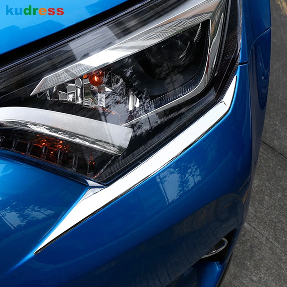 Накладка на переднюю фару для Toyota RAV4 RAV 4 2016 2017 ABS|abs chrome|trim covercar chrome strips |
