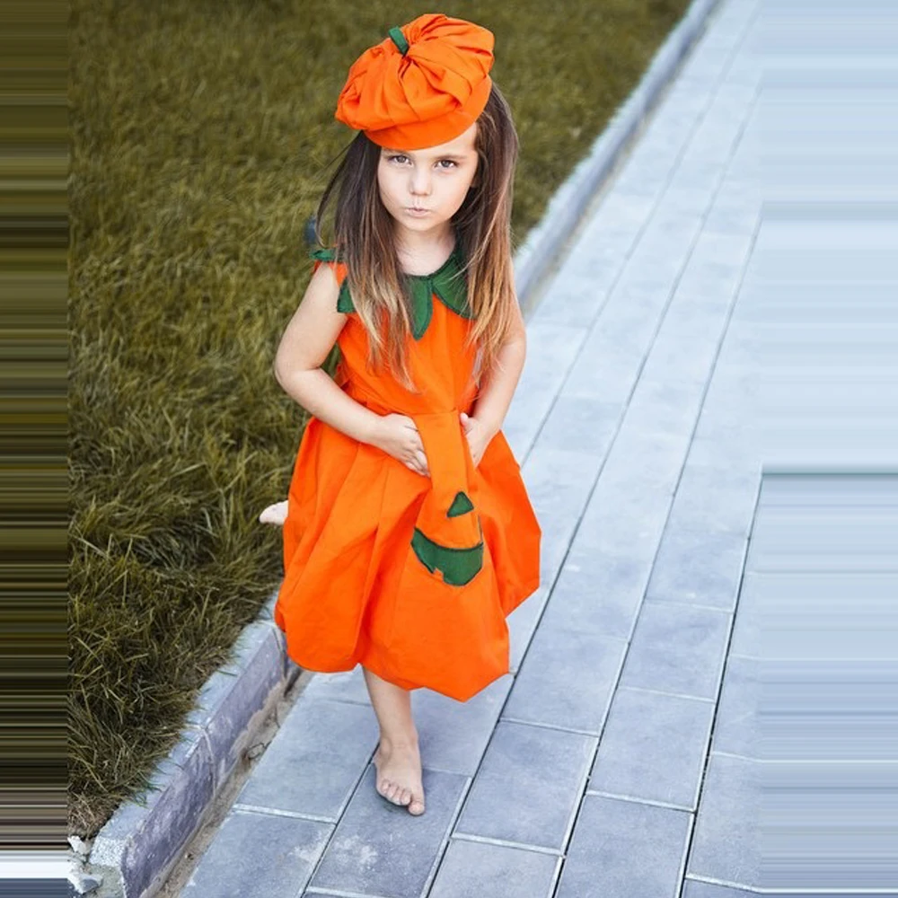 New Fashion Girls Baby Toddler Cute Pumpkin Costume Halloween Fancy Party Dress Outfits 6M-4Y
