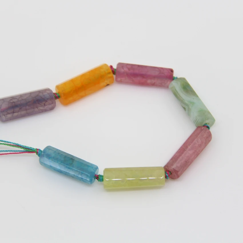 Ограненная трубка из натурального агата смешанные цвета вены дракона Самородка