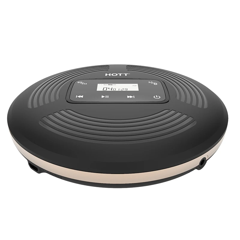 Портативный CD плеер HOTT CD903TF с наушниками Bluetooth BT 5 0 функция FM передатчика ЖК