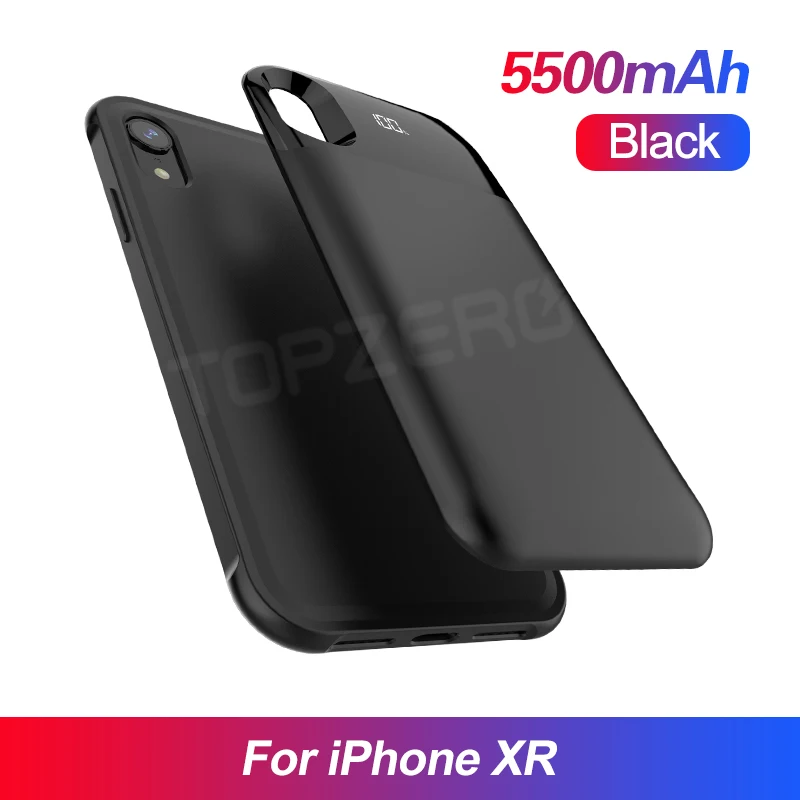 LED For XR Зарядное устройство чехол для iPhone 5 5S SE 6 6S 7 8 Plus X XS XR XS MAX 11 Pro MAX Универсальное портативное зарядное устройство чехол - Цвет: LED For XR