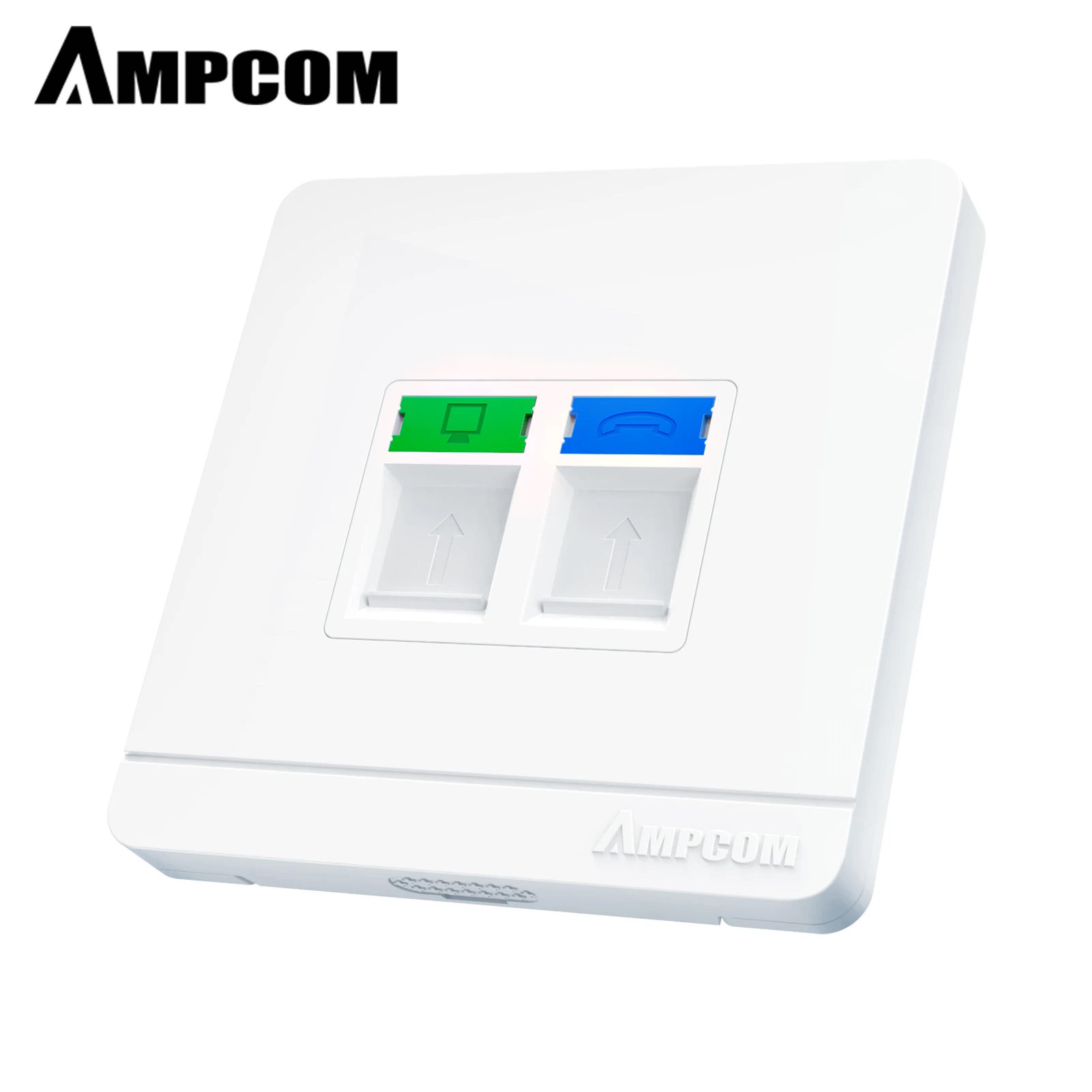 

AMPCOM RJ11 RJ45 Faceplate Wall Socket Wallplate Face plate 1-Port 2-Port 4-Port Networking Telephone Socket Outlet Mount Panel