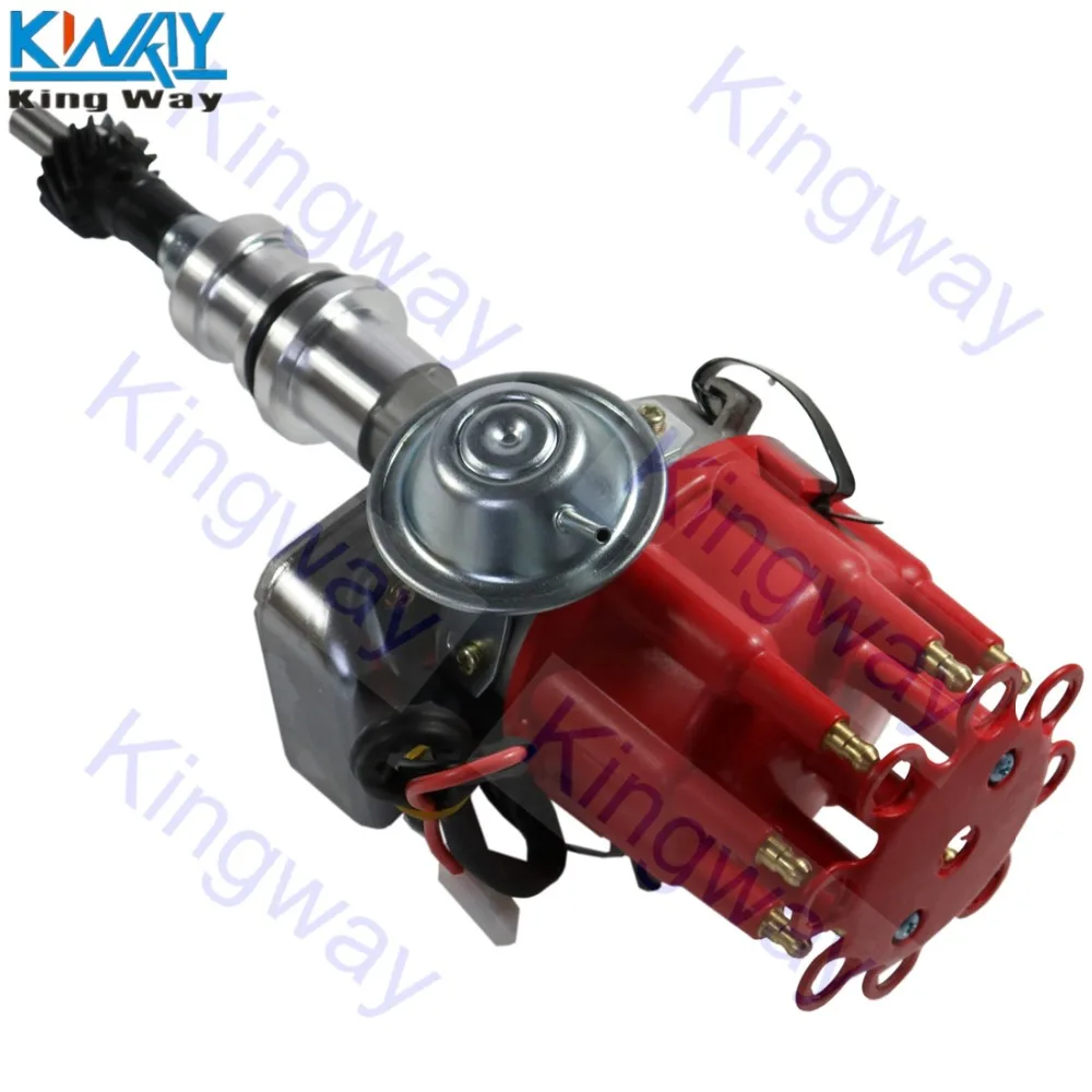 King Way-для малого блока Ford 289-302 красный маленький колпачок Hei распределитель и красный 10,5 мм провод к свече зажигания
