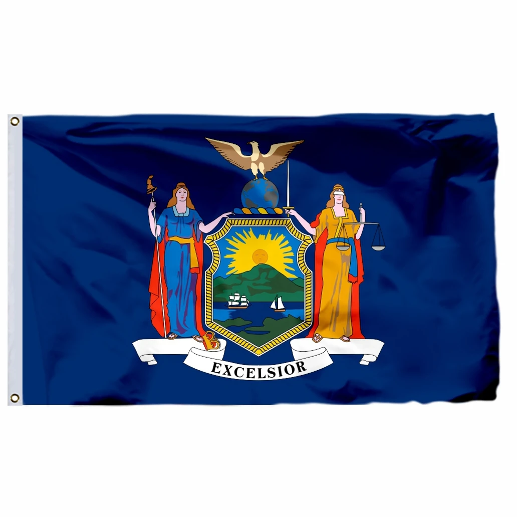 

Флаг штата США, Нью-Йорк, 3x5 футов, 2x3 фута, сшитый высококачественный баннер в американском стиле для украшения дома, 90x150 см