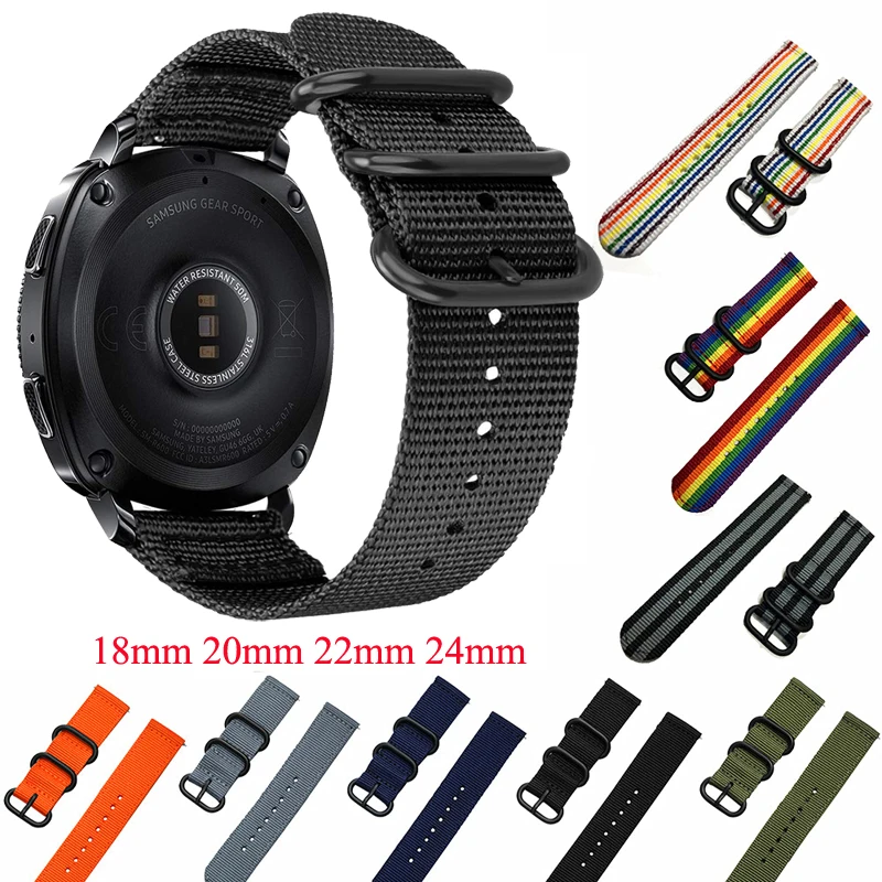 

Galaxy watch 46mm for Gear S3 Frontier galaxy watch 42mm Amazfit Bip huawei watch Gt Nato Strap 22mm 20mm 18/24mm watch Bracelet