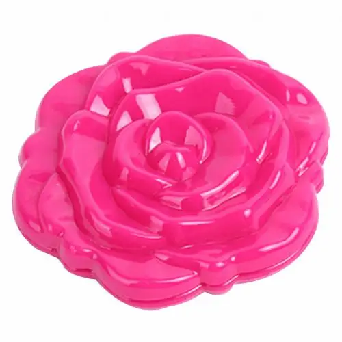 Rose Red Мини розовое зеркало черное складное круглое зеркало портативное карманное зеркало для девочек двустороннее зеркало для макияжа - Цвет: Rose Red