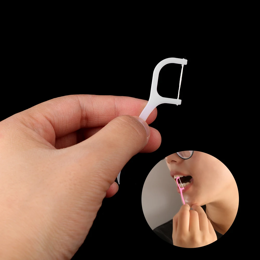 100 шт. зубочистки для чистки зубов|Держатель зубной нити| |