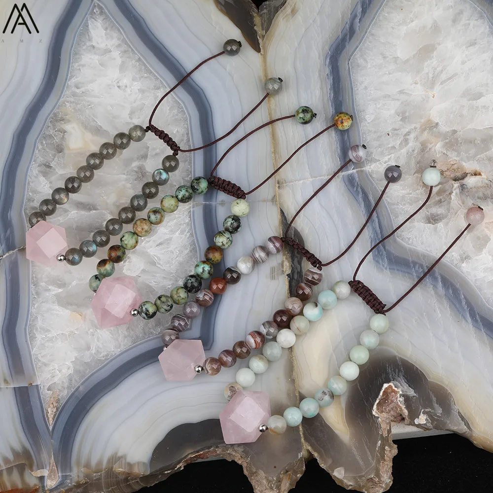 Cut розовый кварц точка 8 мм в диаметре круглые Amazon Stone ботсванские Агаты бусины