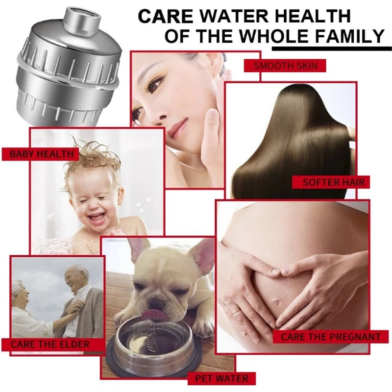 

15 Stage Universal 1/2' High Output Shower Filter Bathroom Water Purifier Remove Chlorine and Fluoride Water Softener