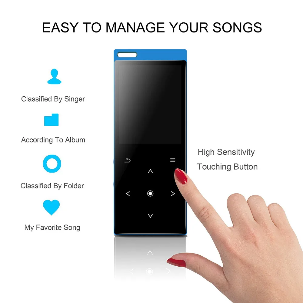 BENJIE S8 MP3 музыкальный плеер последняя версия Bluetooth MP3 PlayerTouch Кнопка без потерь звук Поддержка FM радио SD карта