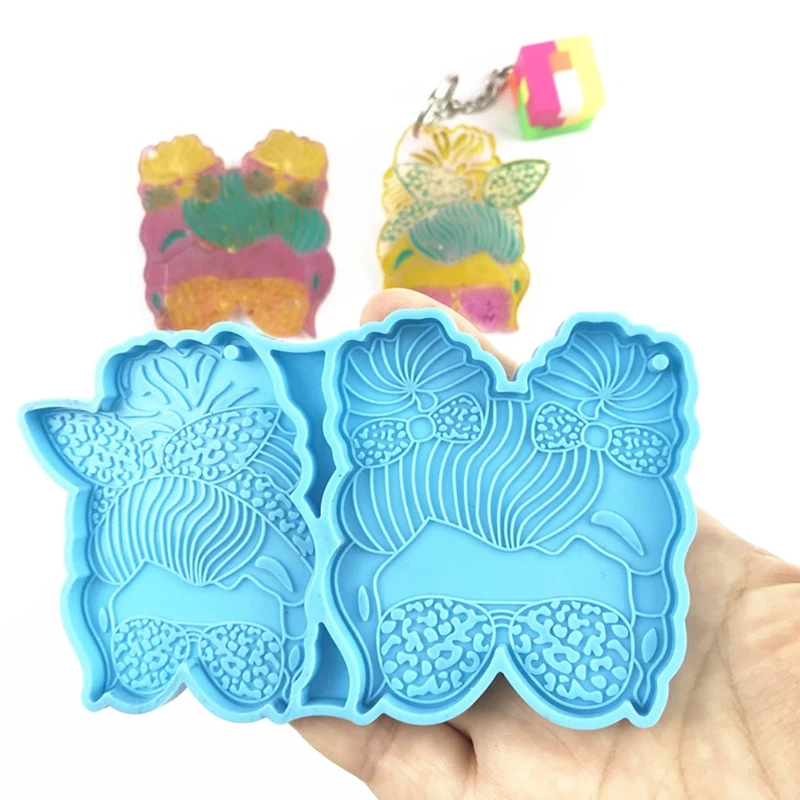 

2021 New Glasses Girl Keychain Mold Epoxy Crystal Silicone Mold Customized Mold Silicone