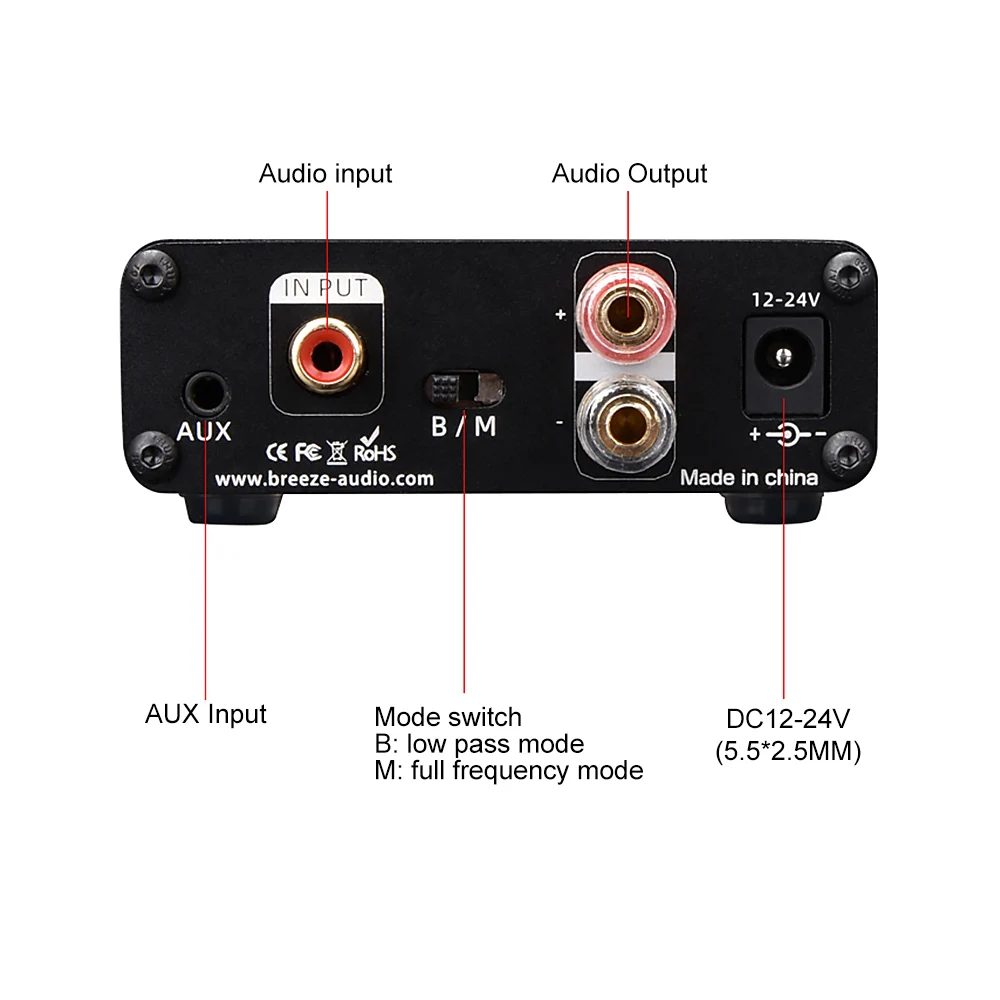 Мини-усилитель звука BRZHIFI TPA3116 цифровой Мощный сабвуфер 100 Вт 2 0 1 бас/моно домашний