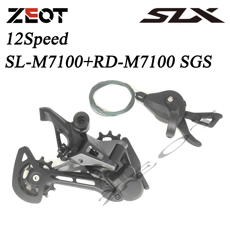 

Переключатель передач SHIMANO DEORE SLX M7100 SGS, механизм переключателя передач заднего переключателя передач для горного велосипеда 1x12-Speed SL + RD M7100