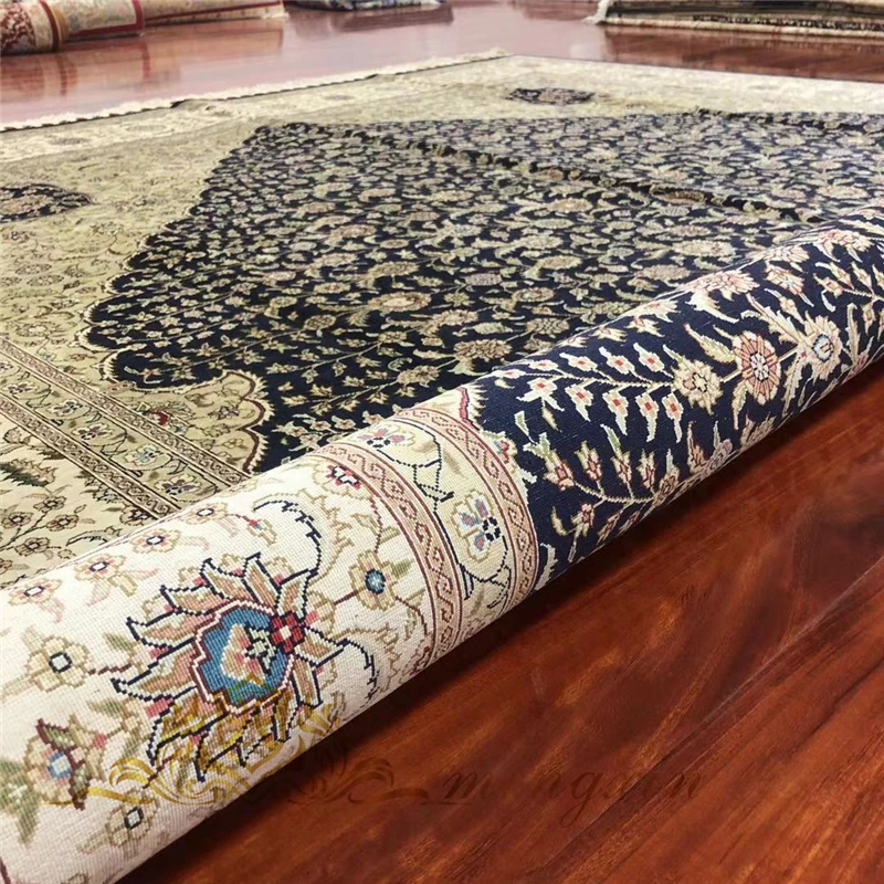 Koop 8.2 'X 11.48' Grote Zijden Tapijt Handgeknoopt Turks Zijden Tapijten Medaillon Hand Weave Zijden Kleed Voor Parlor
