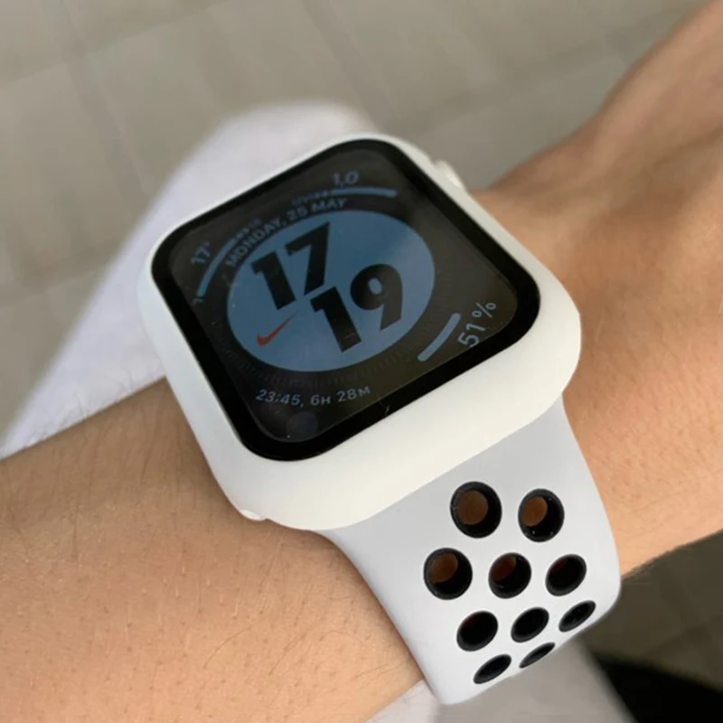 

360 full Glass case For iwatch 6 5 4 SE bumper Screen Protector cover for Apple Watch 44mm 40mm 42mm 38mm iwatch Accessories