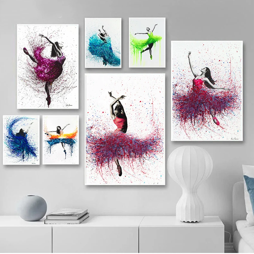 Фото Модульные картины балетные плакаты и принты танцевальная девушка холст живопись