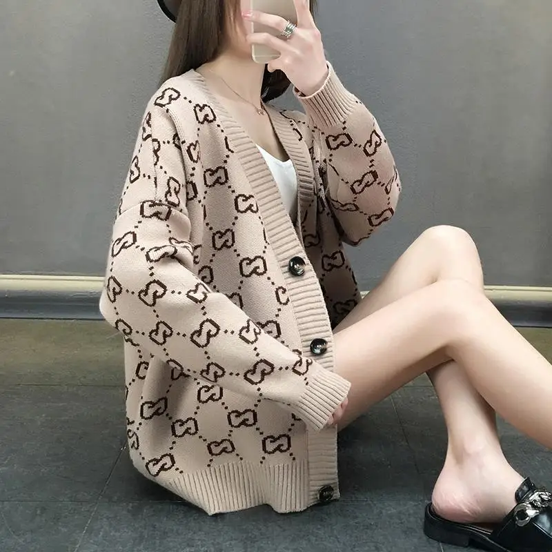 

Autumn and Winter New Coat Women Loose Knit Sweater Women Cardigan Coat