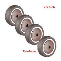 4 pcslot 2 5 inch brown reinforce single caster tpe rubber wheel wear resistant silent universal accessories pulley