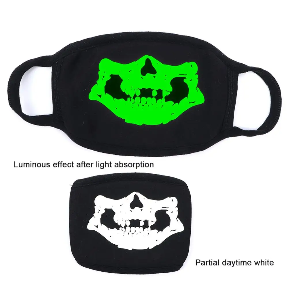 Креативные Светящиеся в темноте маски на Хэллоуин с черепом черные маскарадные