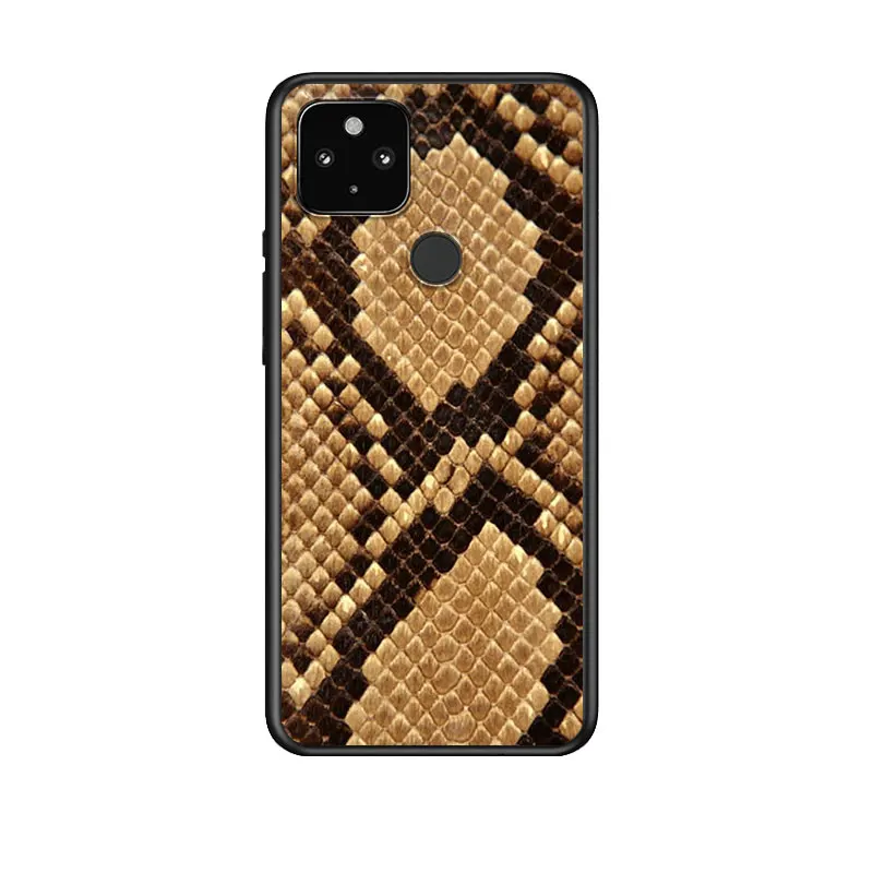 

Yellow Gold Snake skin for Google Pixel 5 Pixel 4a 5G Pixel 4a Pixel 4 Pixel 4 XL Silicone Soft Black Phone Case Cover