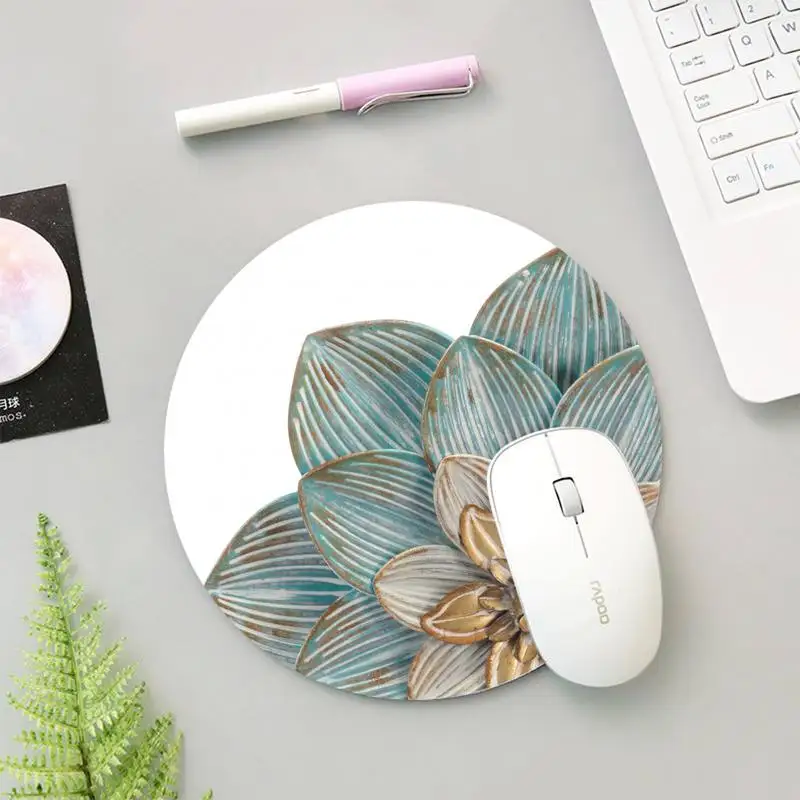 

Succulent Splendour DIY Design Gaming Mousepad Game Carpet Mouse Pad Round Mouse Mat Anti Slip Gaming Mousepad 22x22cm