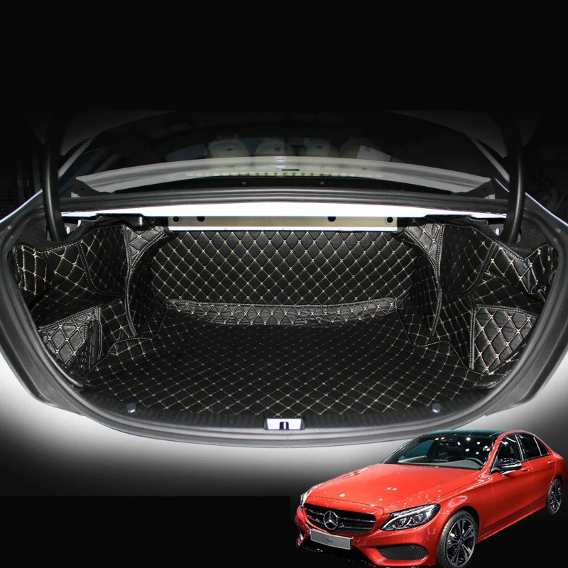 Кожаный коврик для багажника автомобиля подкладка груза Mercedes Benz W205 C180 C200 C250 C300 2015
