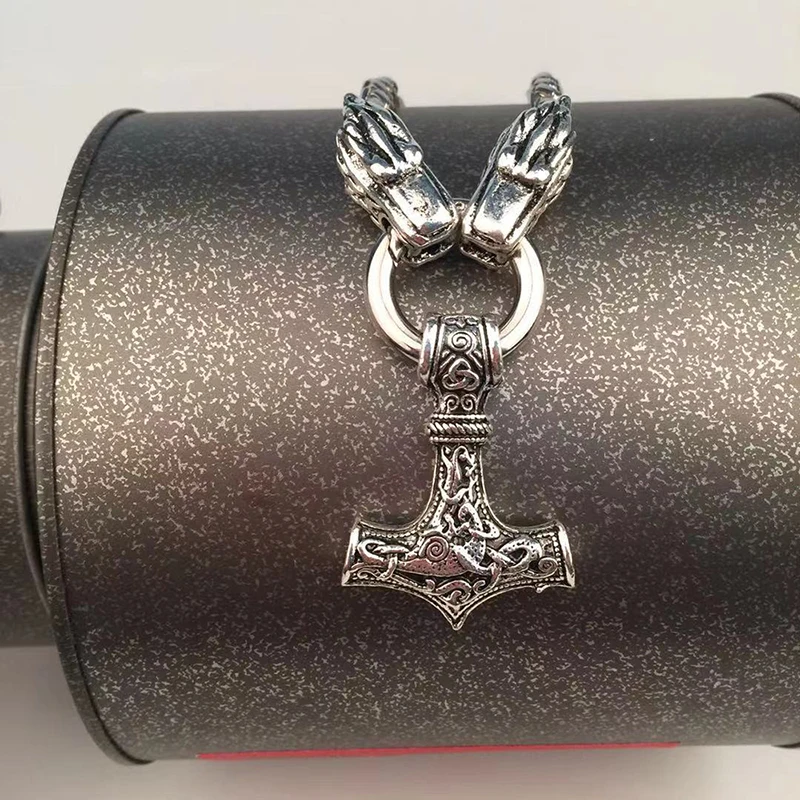 Винтажный Молот Мьёльнир Тора ожерелье с подвеской викингов скандинавский