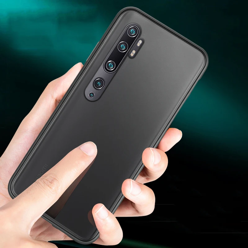 Чехол для Xiaomi mi Note 10 Роскошный Матовый полупрозрачный чехол силиконовая рамка