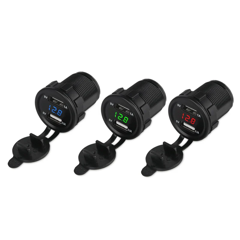 Автомобиль Мотоцикл прикуривателя Dual USB Автомобильное зарядное устройство