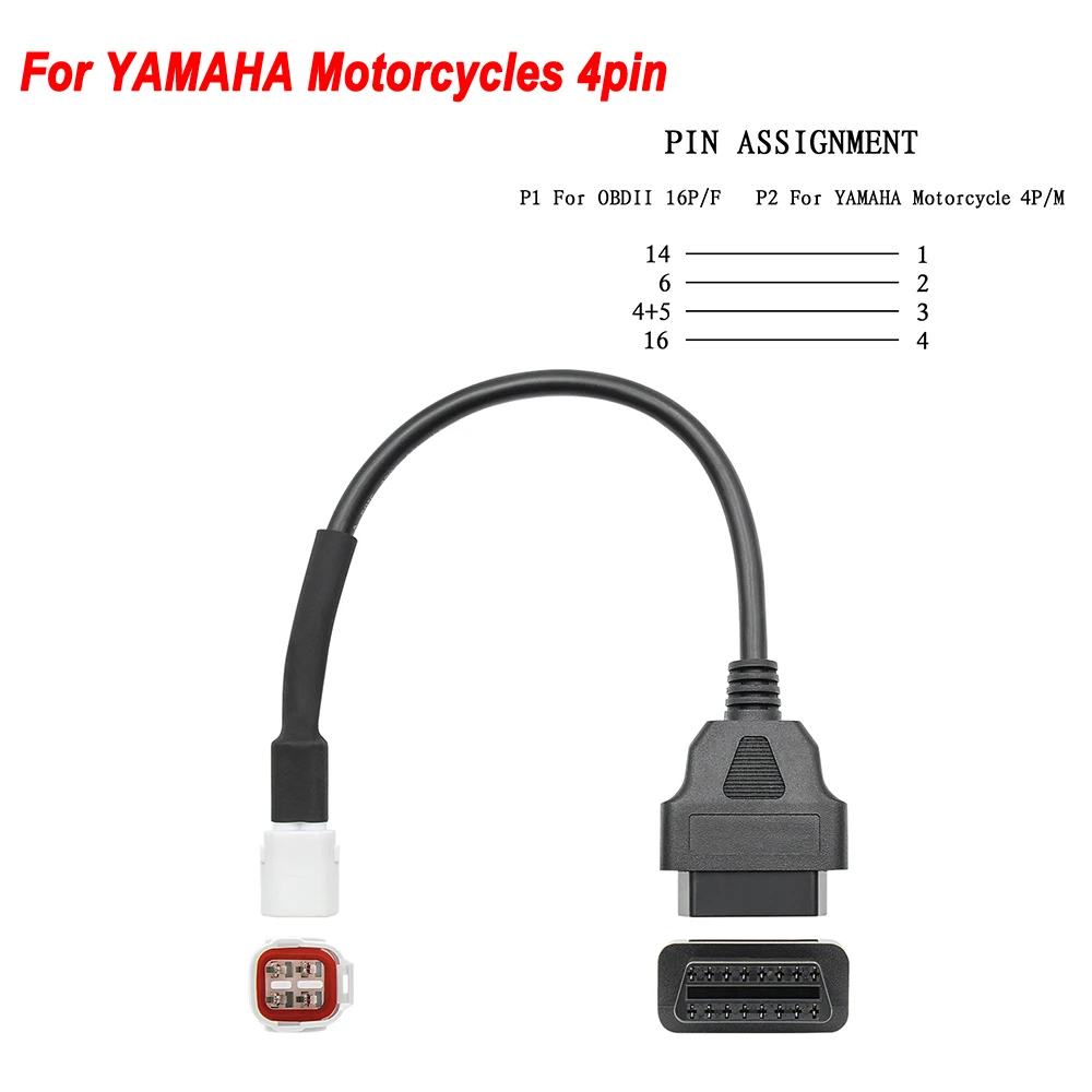 Кабель OBD для мотоцикла Yamaha 4 контактный гнездовой разъем кабель диагностики