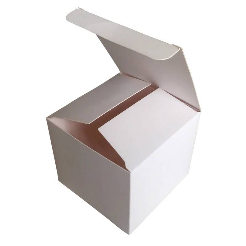 

50pcs - width size 9x9cm White Paper Carft Gift Box Kraft Paper Cosmetic Handmade Soap packaging boxes valve tubes
