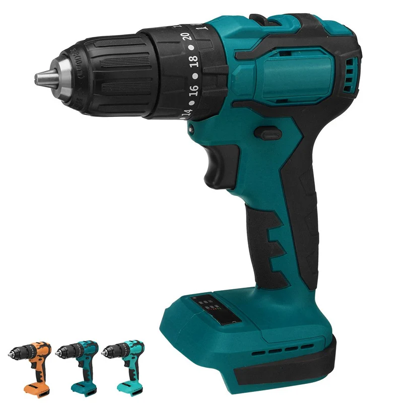 

10mm 13mm Brushless Impact Electric Drill 2 Speed 90Nm Electric Screwdriver Cordless Drill Power Tools for Makita 18V Battery