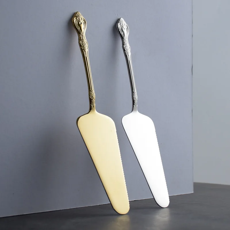 

Stainless Steel Cake Spatula Shovel Creative Retro Handle Bread Dessert Fondant Divider Cutter Pizza Knife Pastry Baking Tools