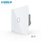 Электрические выключатели Livolo стандарта ЕС, сенсорный беспроводной настенный выключатель с дистанционным управлением, 1 клавиша, 2 канала, для умного дома