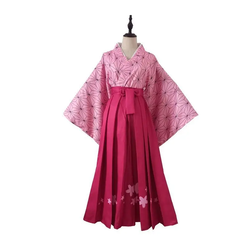 

Demon Slayer's Blade Cosplay Suit Nidouzi Yukata Kimono Lianzhu Ganlu Temple Mili Kimono Cosplay Full Exhibition for Women