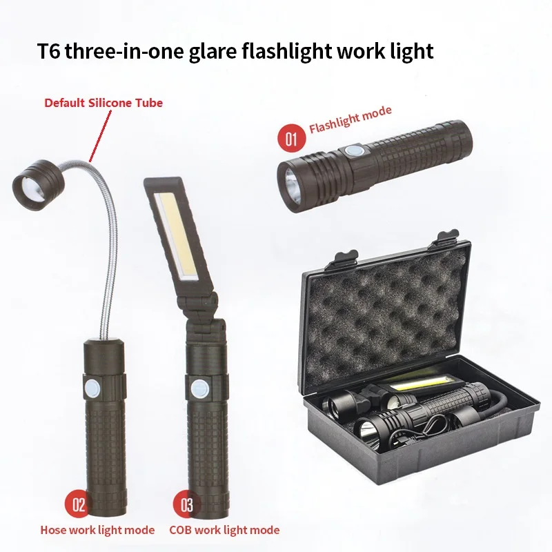 

Креативный МОЩНЫЙ СВЕТИЛЬНИК «Три в одном», Многофункциональный складной ручной светильник, COB перезаряжаемый мобильный светильник для осмотра