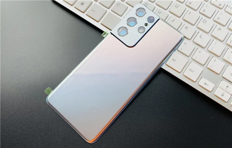 

S21Ultra Back Cover For Samsung Galaxy S21 Ultra Housing Battery Door Repair Replace Rear Case + Logo Camera Lens