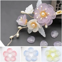 10pcs scallop shape petal 20x18mm lampwork crystal glass loose pendants beads for jewelry making diy crafts flower findings