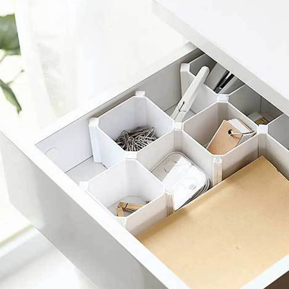 6 шт. DIY Спальня столовых приборов для бытовых нужд хранения Организатор Пластик