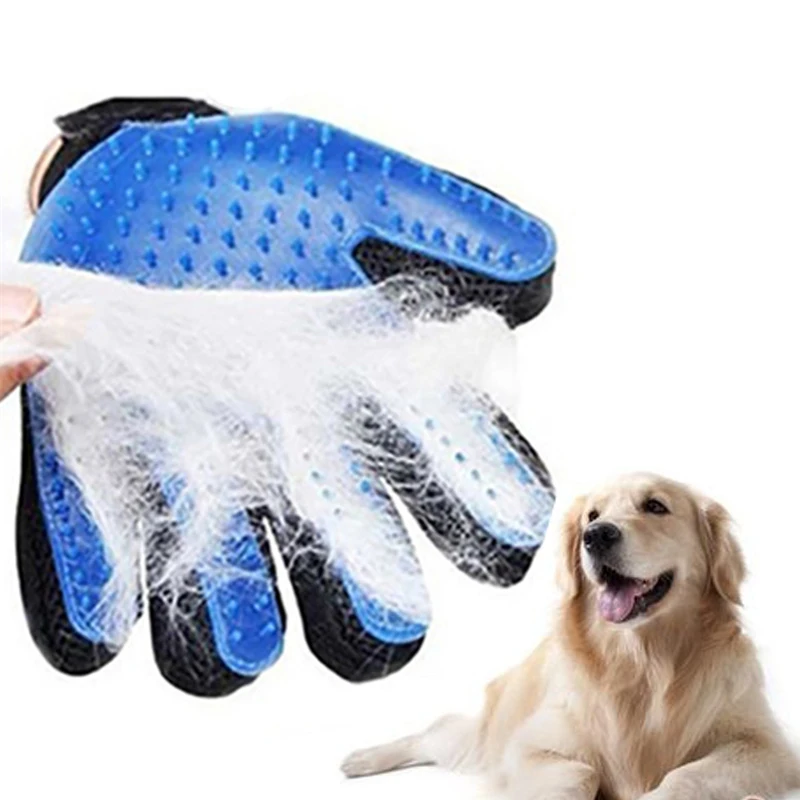 

Dog Pet Grooming Glove Silicone Cats Brush Comb Deshedding Hair Gloves Dogs Bath Cleaning Supplies Animal Combs