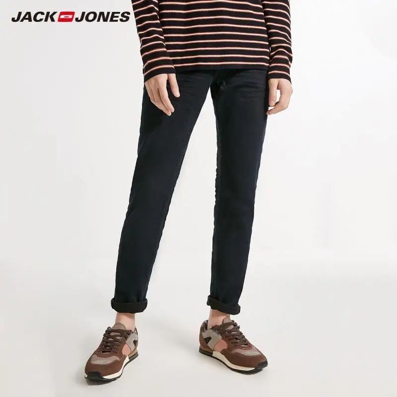 JackJones зимние мужские новые темные деловые повседневные универсальные джинсы 218432517 - Цвет: DARK BLUE DENIM